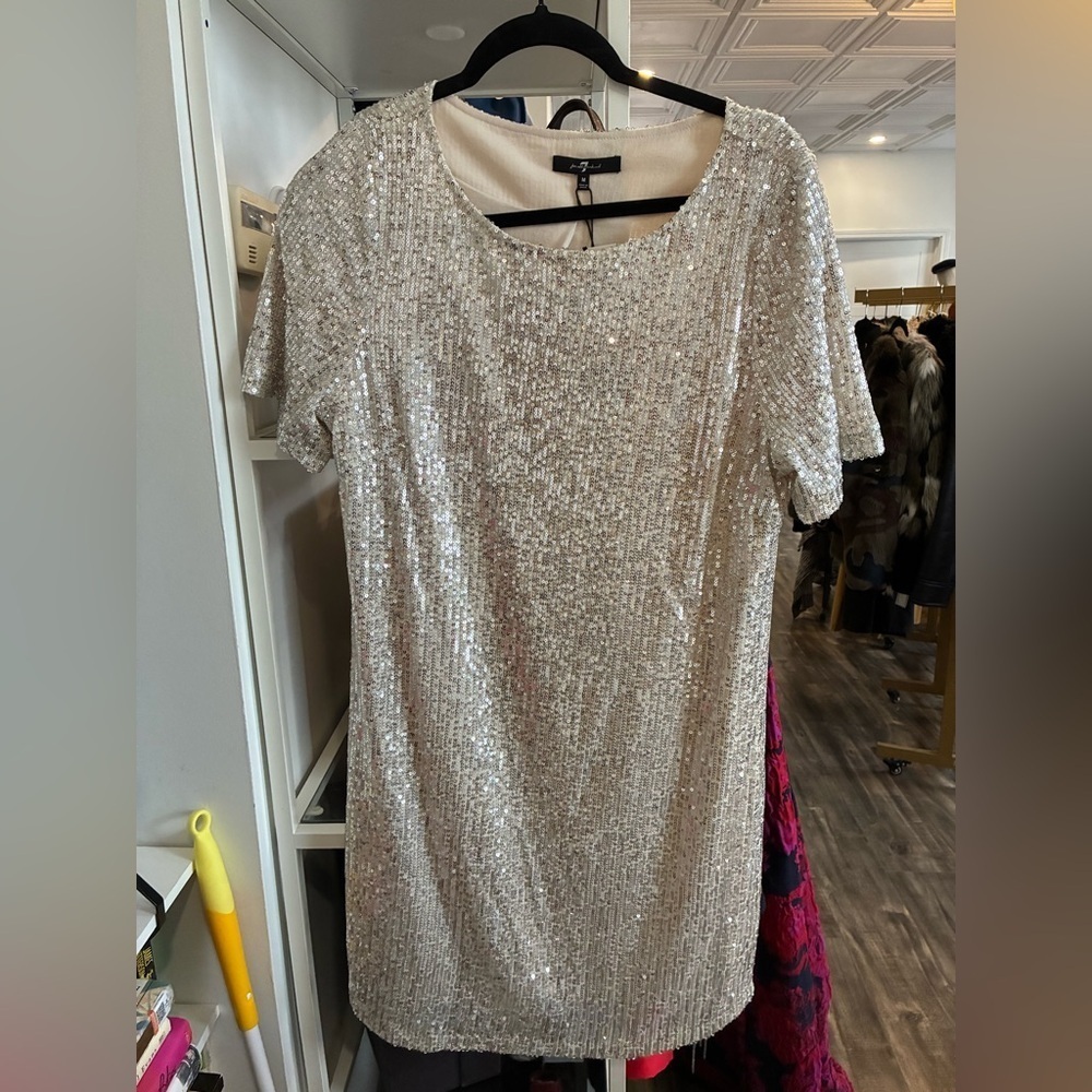 7 for all mankind sparkle tshirt dress size M NWT